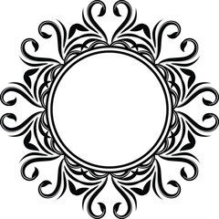 Black mandala design with ornaments on no background Title for islamic design and any tyeps of book cover