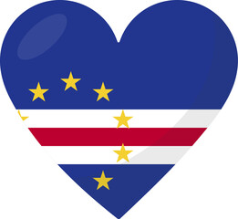 Cape Verde flag heart 3D style.