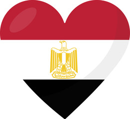 Egypt flag heart 3D style.