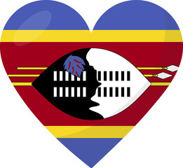 Eswatini flag heart 3D style.