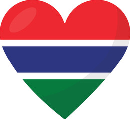 Gambia flag heart 3D style.