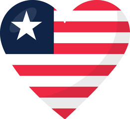 Obraz premium Liberia flag heart 3D style.