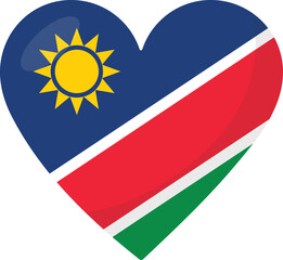 Namibia flag heart 3D style.