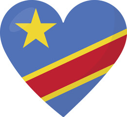 Republic of the Congo flag heart 3D style.