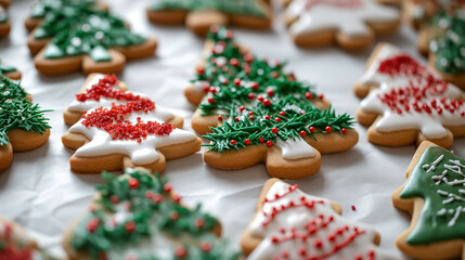 Obraz na płótnie Canvas Christmas tree cookies