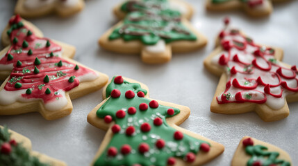 Obraz na płótnie Canvas Christmas tree cookies