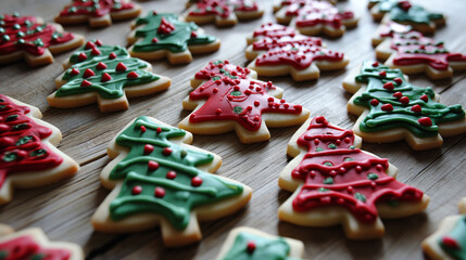 Fototapeta na wymiar Christmas tree cookies