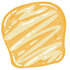 Toasted bread with white chocolate illustration