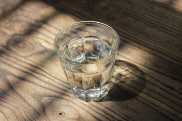 water drink on the wooden table