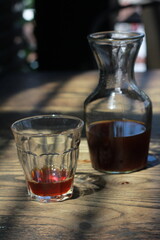 robusta v60 coffe on the wooden table