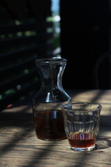 robusta v60 coffe on the wooden table