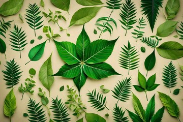 How can we foster a plastic-free environment while embracing the essence of green leaves on recycled craft paper