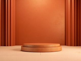 Orange Product Podium Display Showcase Backdrop Background