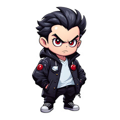 A Cute Evil Character Illustration with Transparent Background for Sticker