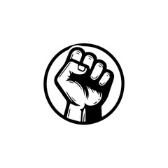 Fist Logo Design Vector Black and white on white background