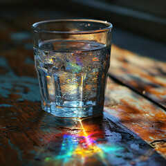 Glass of water on the table Generative AI