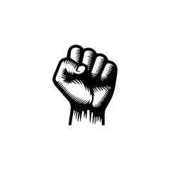 Fist Logo Design Vector Black and white on white background