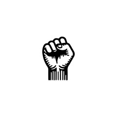 Fist Logo Design Vector Black and white on white background