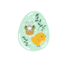 easter egg cute illustration - happy easter