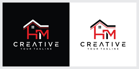 Letter HM home logo for real estate