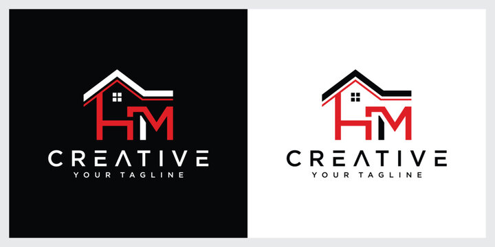 Letter HM home logo for real estate