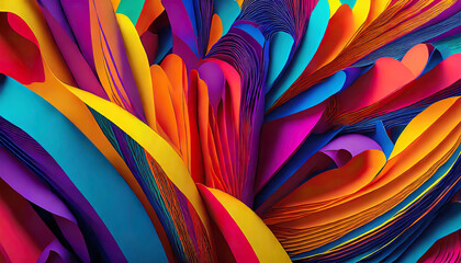 Abstract multicolored paper background. 3d rendering