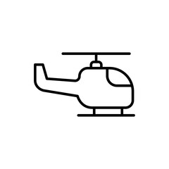 Helicopter outline icons, transportation minimalist vector illustration ,simple transparent graphic element .Isolated on white background