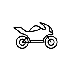Motorcycle outline icons, transportation minimalist vector illustration ,simple transparent graphic element .Isolated on white background