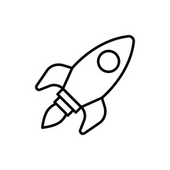 Space rocket outline icons, transportation minimalist vector illustration ,simple transparent graphic element .Isolated on white background