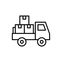 Delivery truck outline icons, transportation minimalist vector illustration ,simple transparent graphic element .Isolated on white background