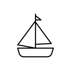 Sailboat outline icons, transportation minimalist vector illustration ,simple transparent graphic element .Isolated on white background