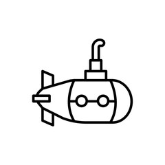 Submarine outline icons, transportation minimalist vector illustration ,simple transparent graphic element .Isolated on white background