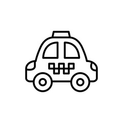 Taxi car outline icons, transportation minimalist vector illustration ,simple transparent graphic element .Isolated on white background