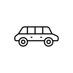 Limousine outline icons, transportation minimalist vector illustration ,simple transparent graphic element .Isolated on white background