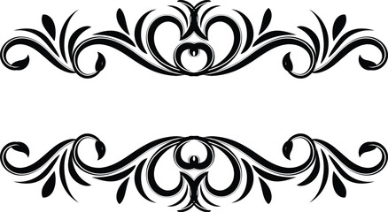 Fototapeta premium Black Vintage Title Frame Swirl For Text Border Png Transparent Background Wedding Invitation Card and vintage royal title border or text frame ornament elements
