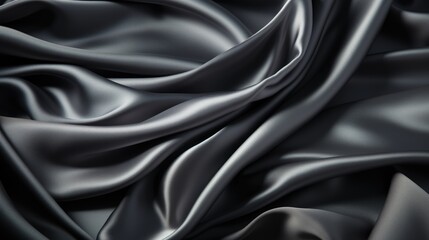 Naklejka premium Luxurious shiny black gray satin dark fabric texture