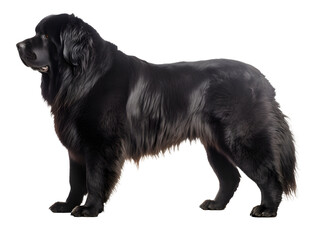 Newfoundland Dog, Realistic, Side view, Standing, Full Body, Illustration, generative ai