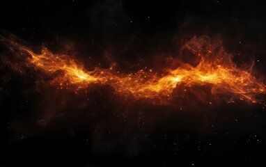 Fire flames on black background