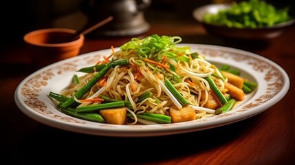 Tofu Stir Fry with Vegetables on Plate