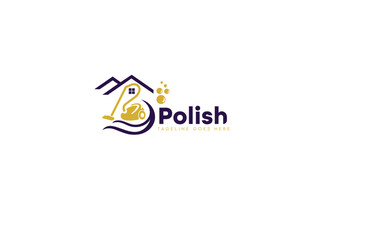 polish logo, cleaning logo, real estate cleaning, home cleaning, home polishing logo,