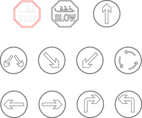 Vector sketch illustration of road sign symbol icon design