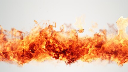 Fire on White Background. Flame, Hot, Burn, Inferno
