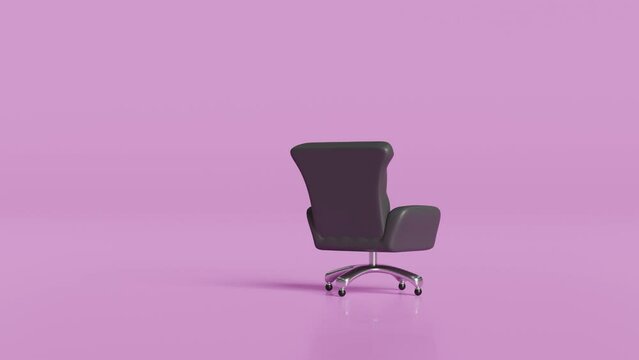 3d business chair with question mark isolated on pink background. alpha channel