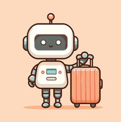 illustration of a robot with suitcase