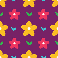 Colorful abstract floral pattern. Simple floral pattern vector.