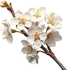 Cherry blossoms isolated on transparent background. PNG
