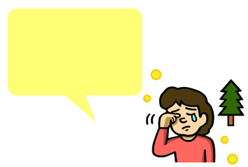 花粉症　目のかゆみ　吹き出し　イラスト