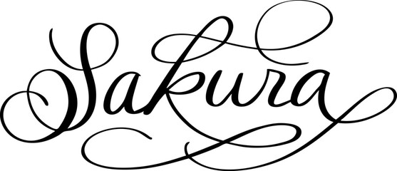 手書きの「Sakura」カリグラフィー文字