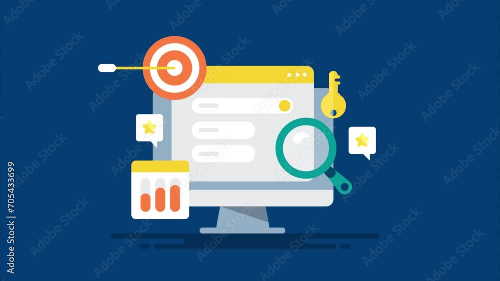 Poster keyword specific digital ad targeting e-business search engine optimization and search marketing dat