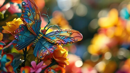 butterfly craft, lively, multicolored